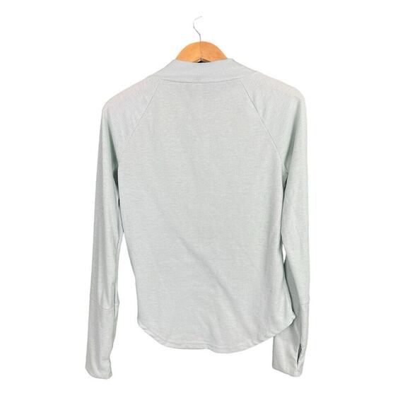 Jordann Ribbed Shirt Women Sz S Seafoam Green Long Sleeve Mock Neck Thumb Holes - Picture 11 of 12